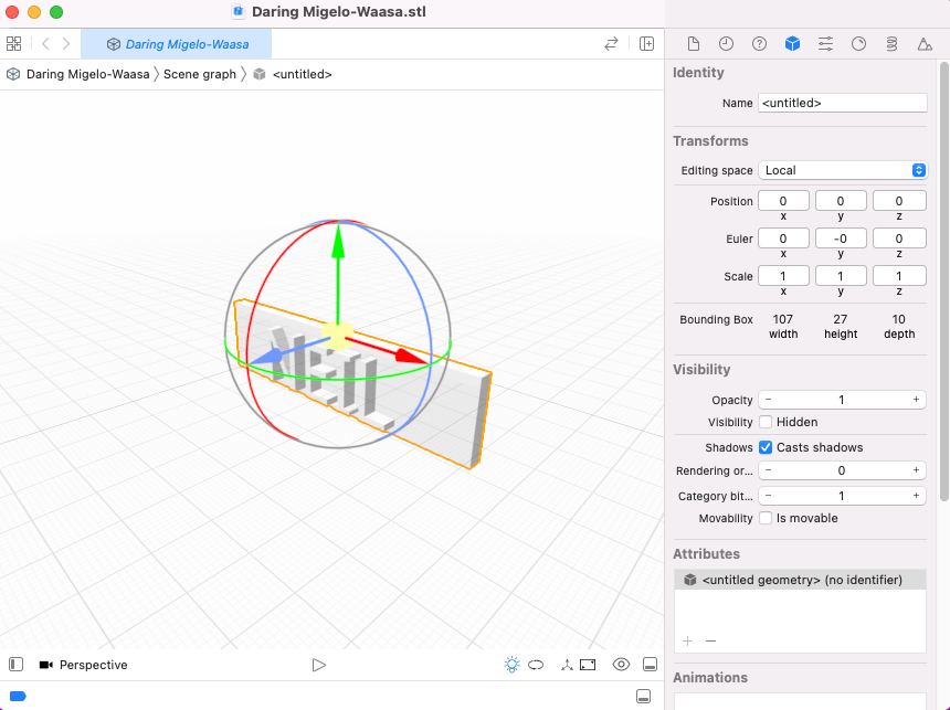 I exported the design as .STL file