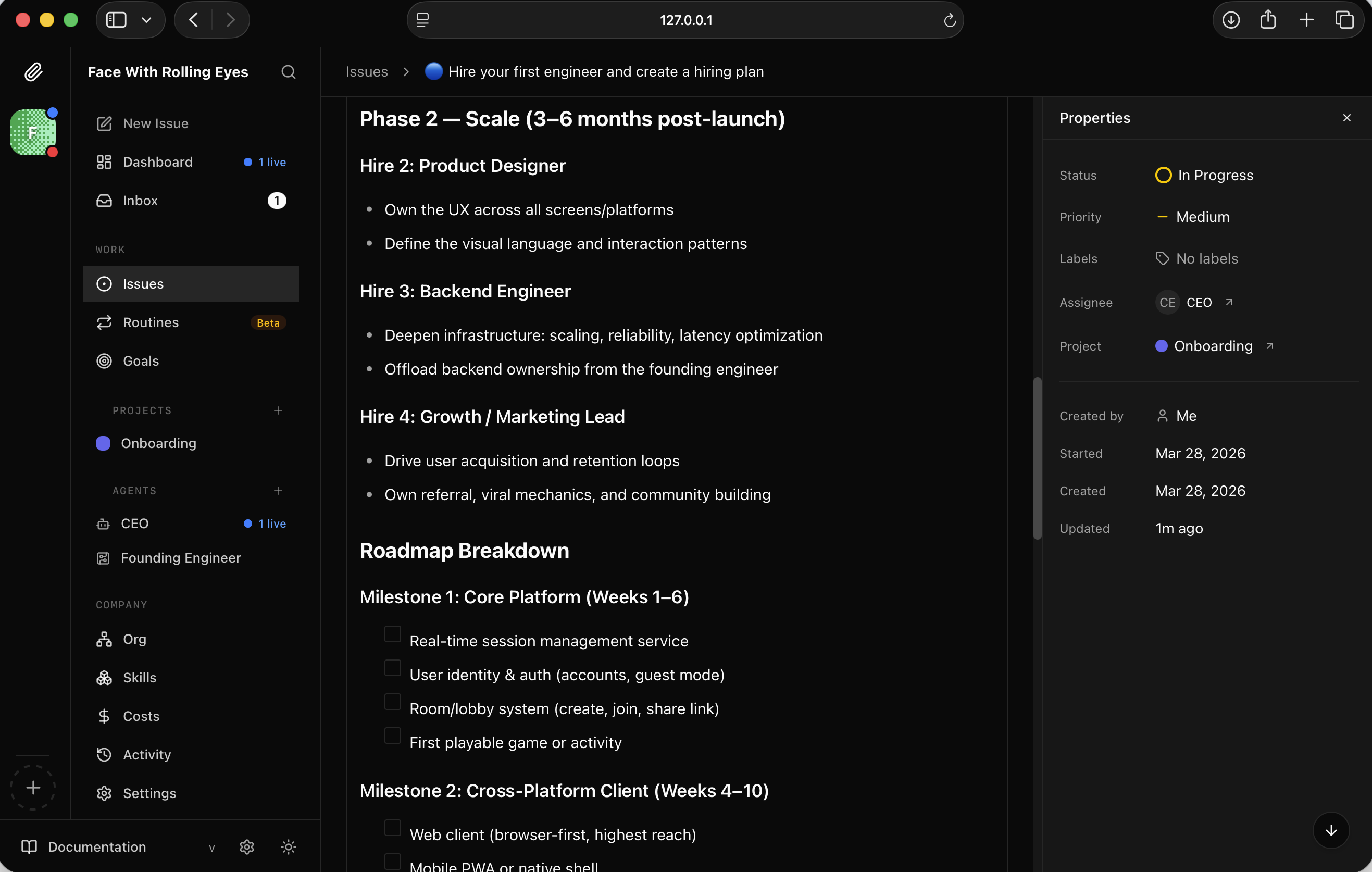 I read the Phase 2 plan — scale hires and a full roadmap breakdown