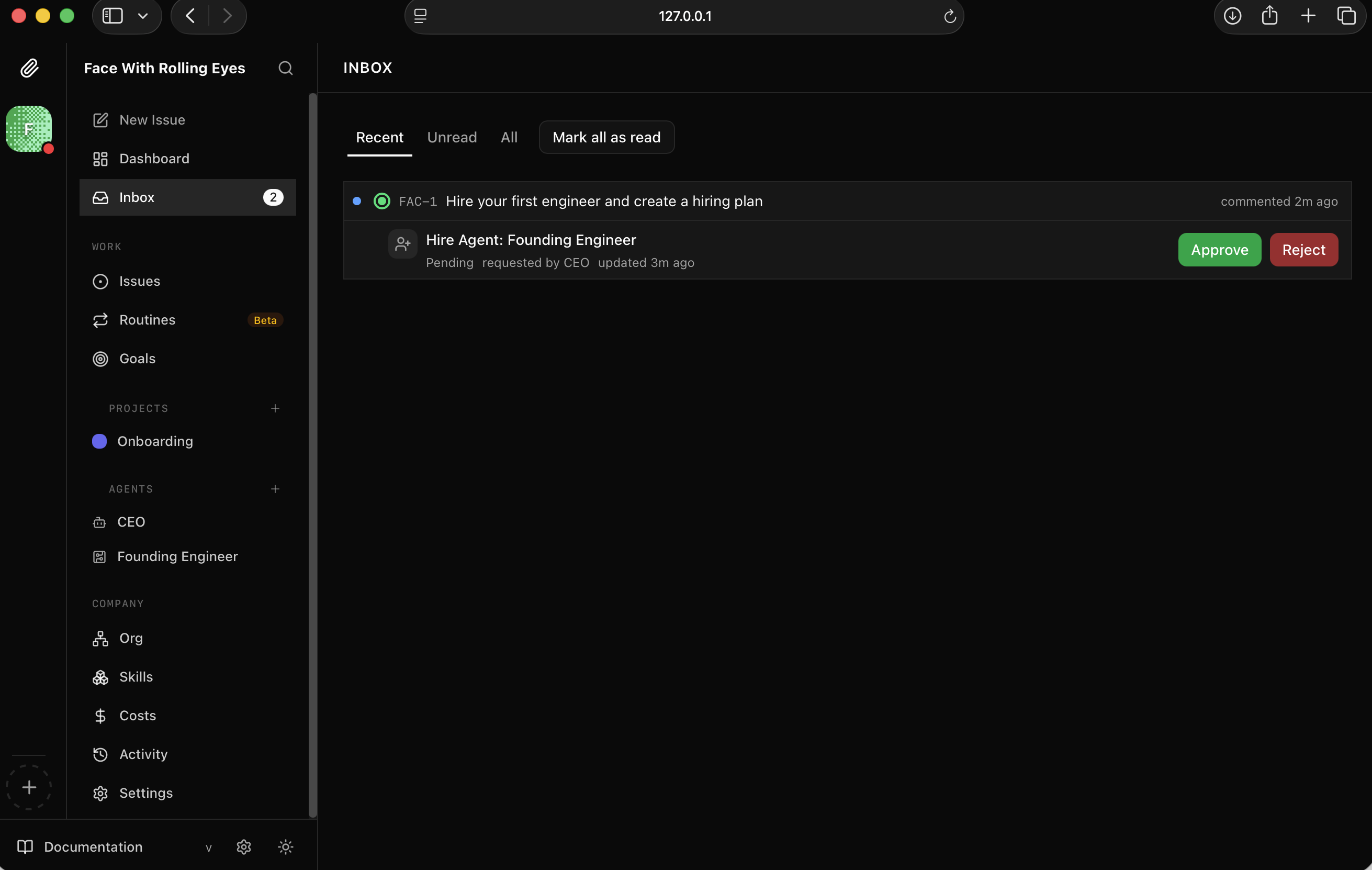 I saw the approval request in my inbox and approved it
