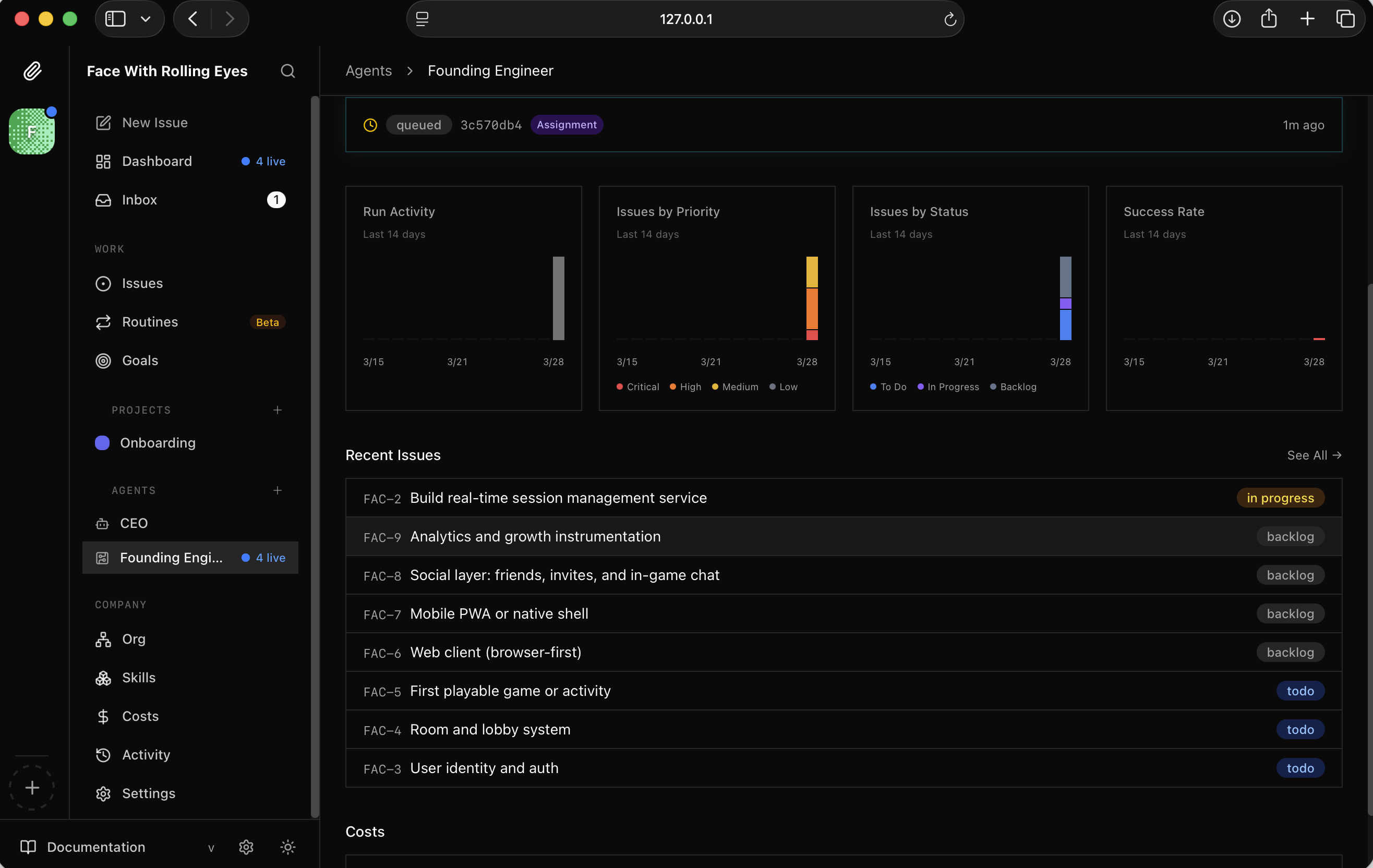 I saw FAC-2 assigned and set to In Progress