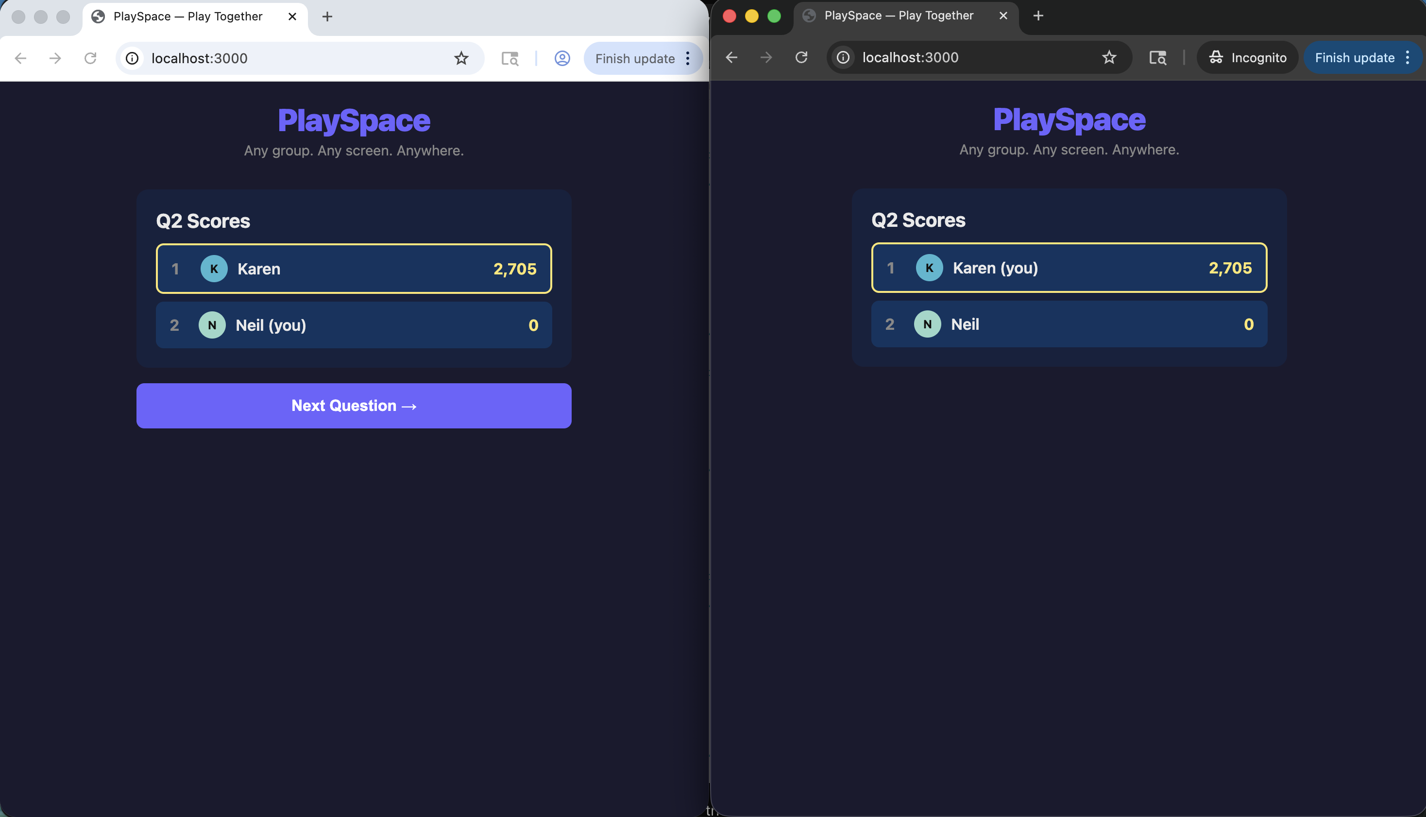 I saw the Q2 scores — Karen pulling further ahead