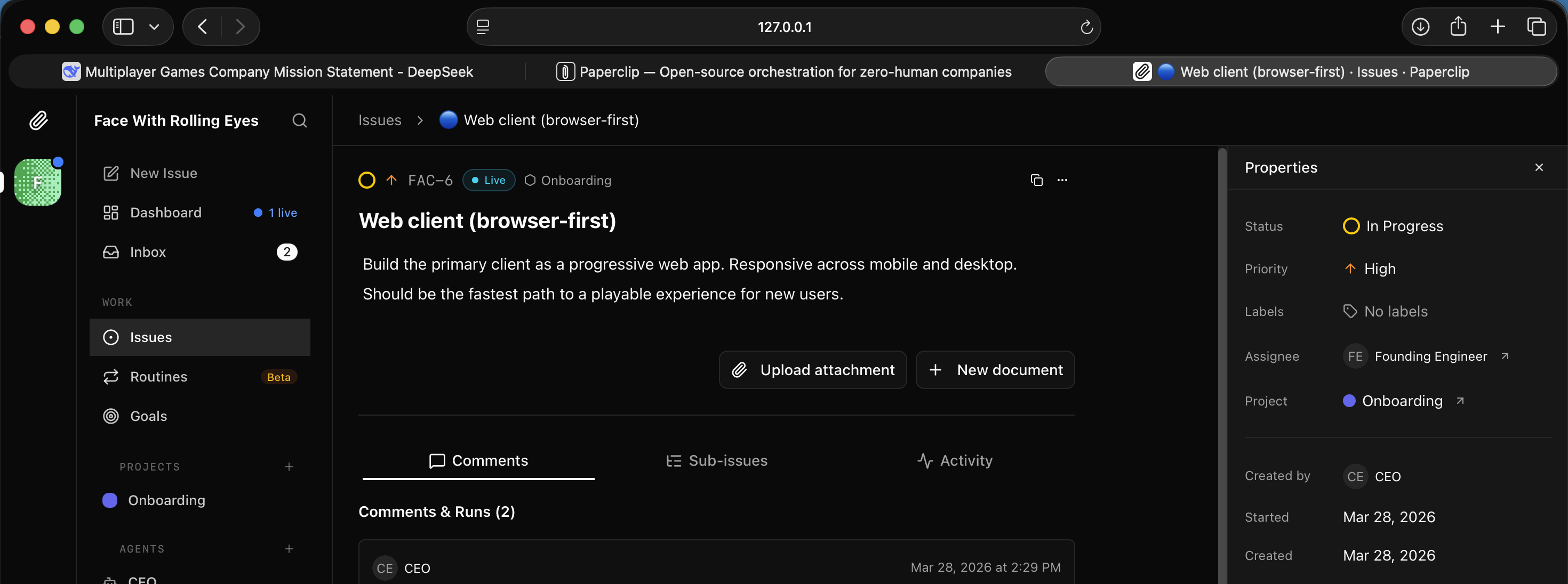 I watched the Founding Engineer add a shortcut and run the build verification