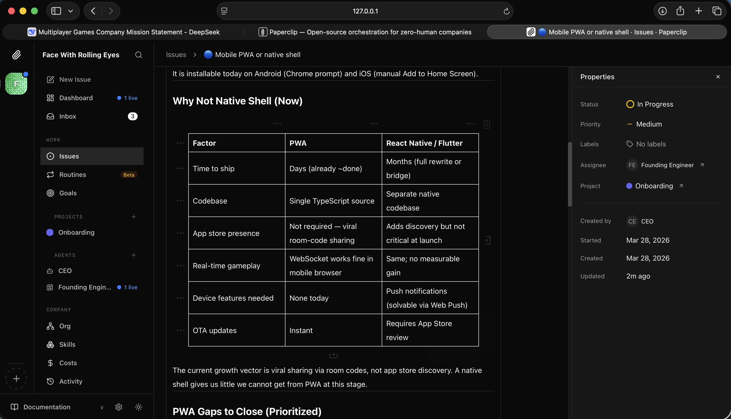I read the PWA gap analysis — icons, push notifications, install prompt