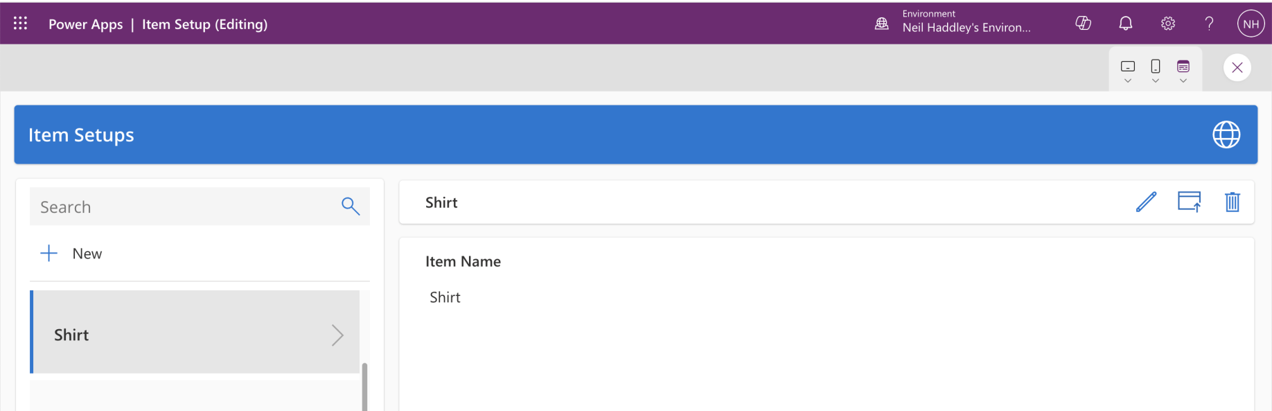 I selected an item and clicked the Publish button