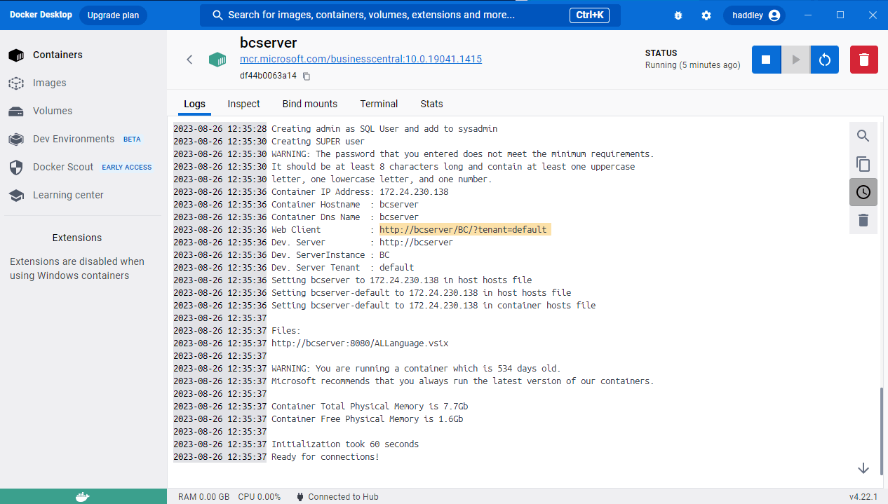 I needed to navigate to http://bcserver/BC/tenant=default