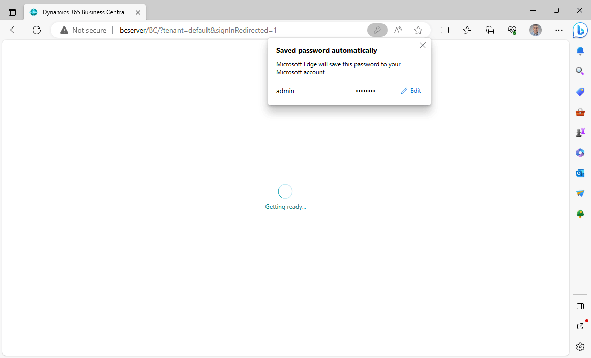 I re-entered my username:admin and password:<password> (see above)