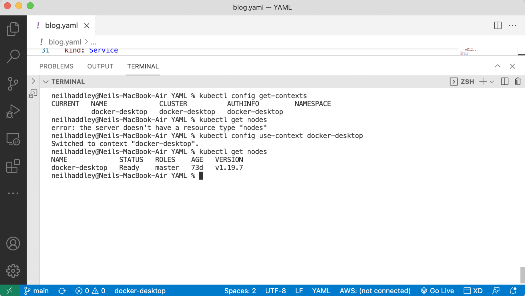 switch back to docker-desktop