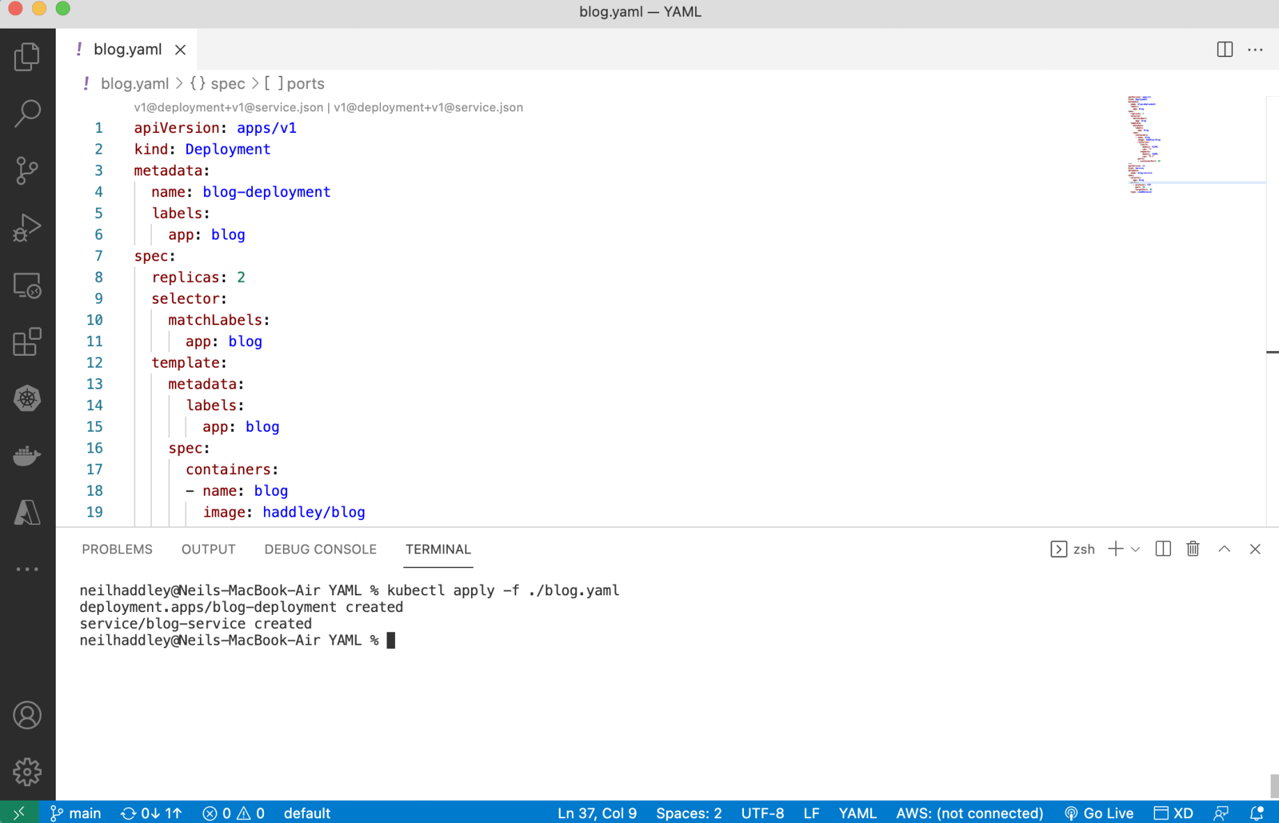 kutectl apply -f ./blog.yaml