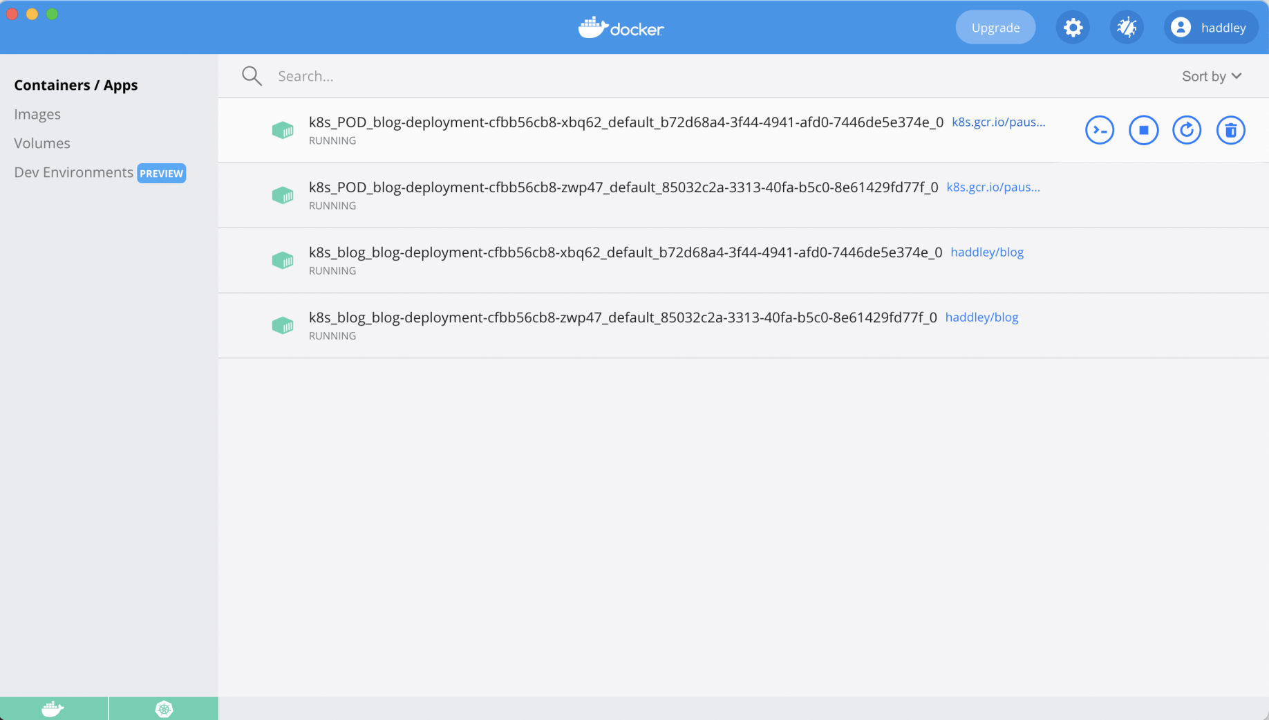 The cluster is running