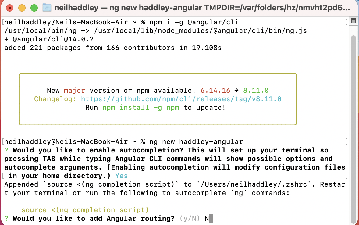 I skipped Angular routing (I can add that later)