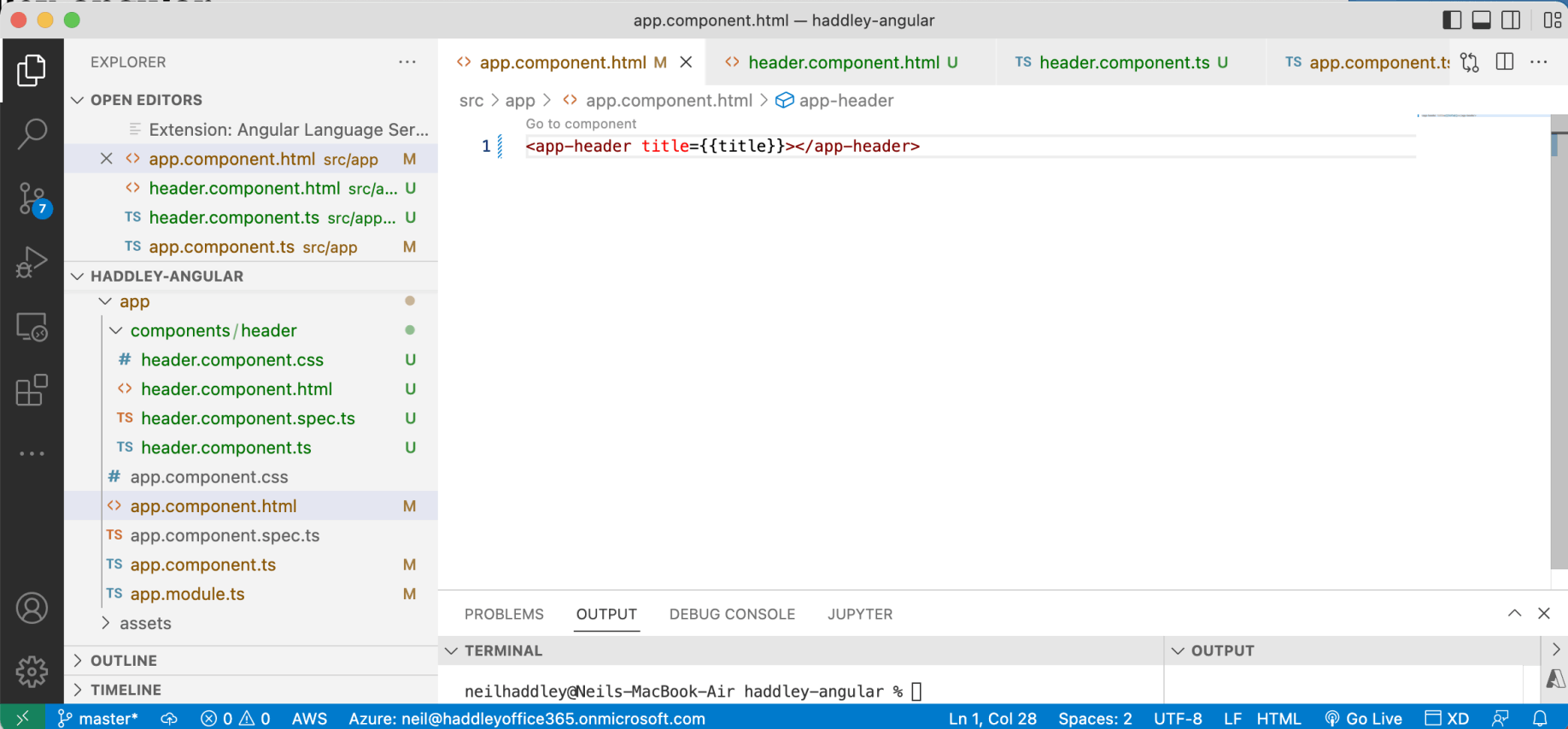 I updated the example to provide the title value to the child component as an attribute