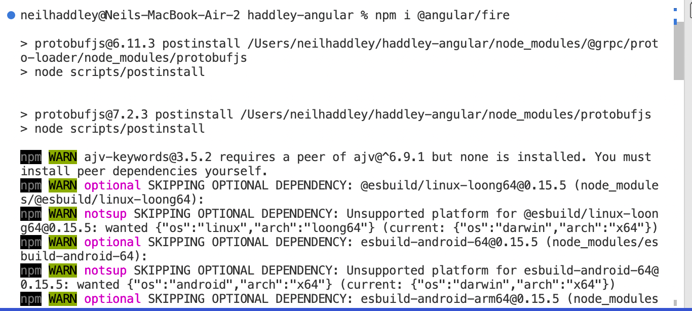 npm i @angular/fire