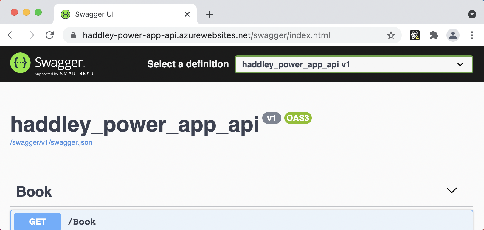 Existing API includes Swagger