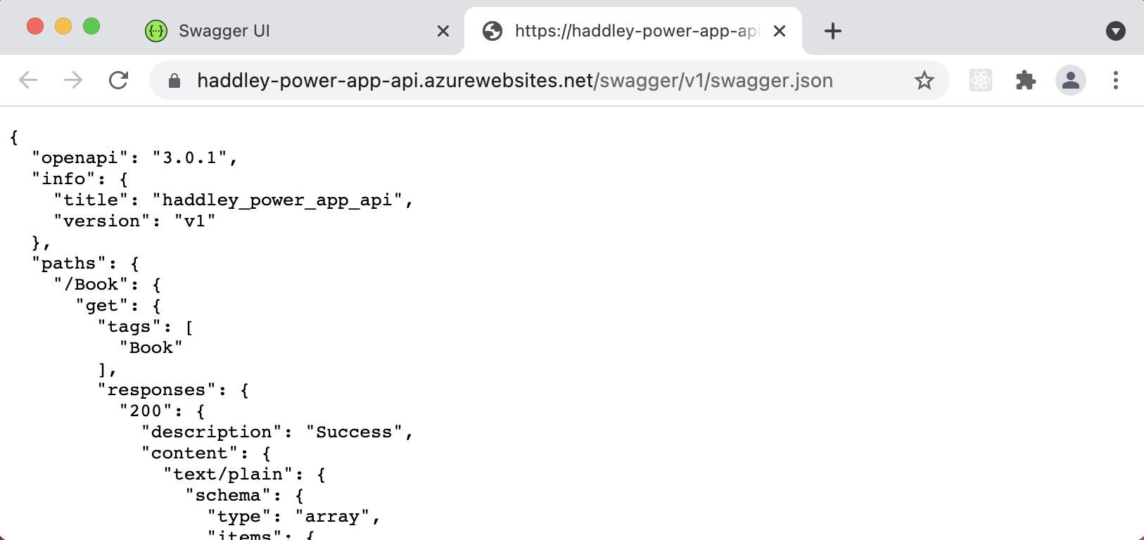 Url to swagger.json definition