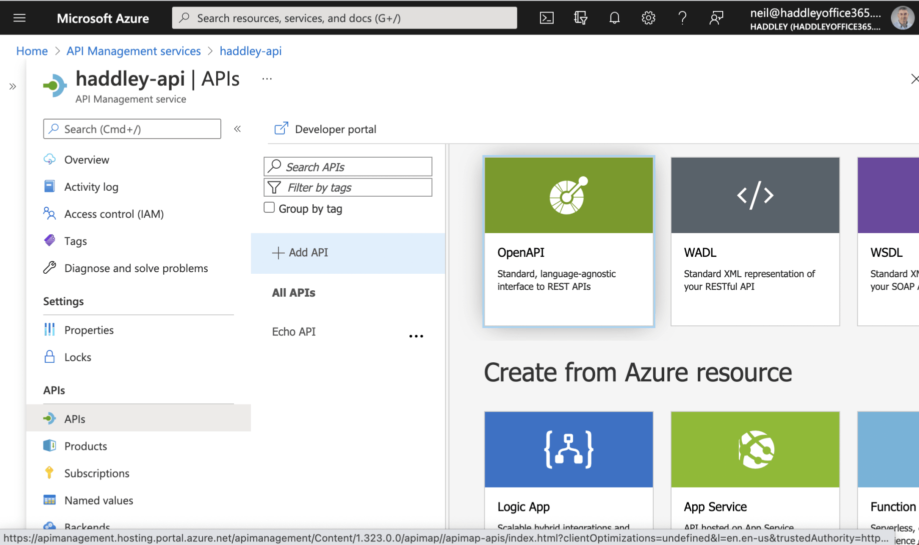 Add API to API Management