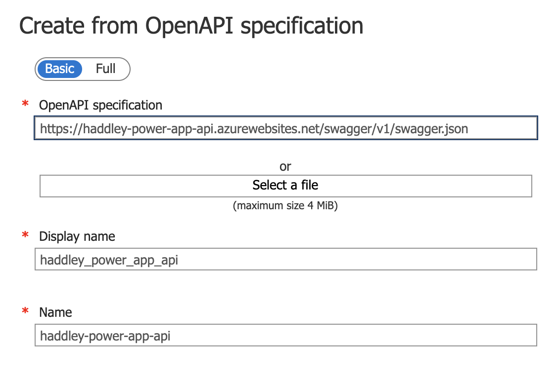 Provide url to swagger.json