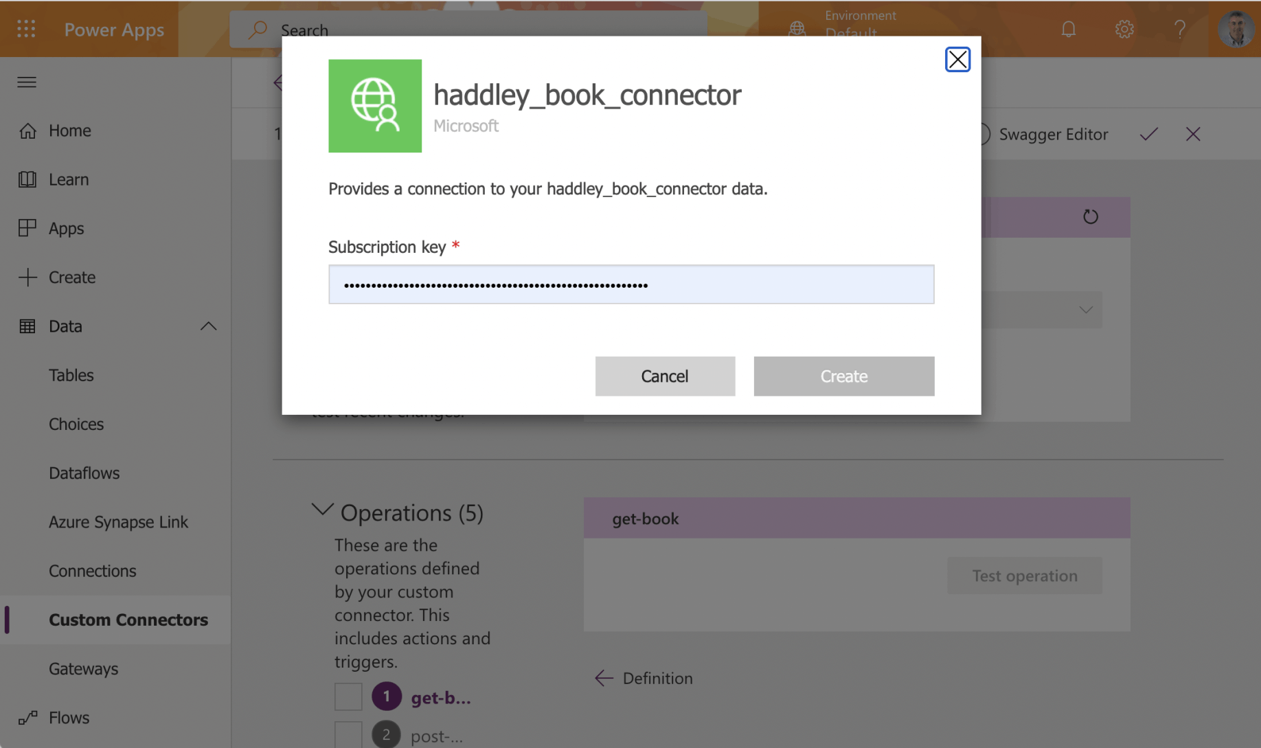 A Subscription key has to be provided