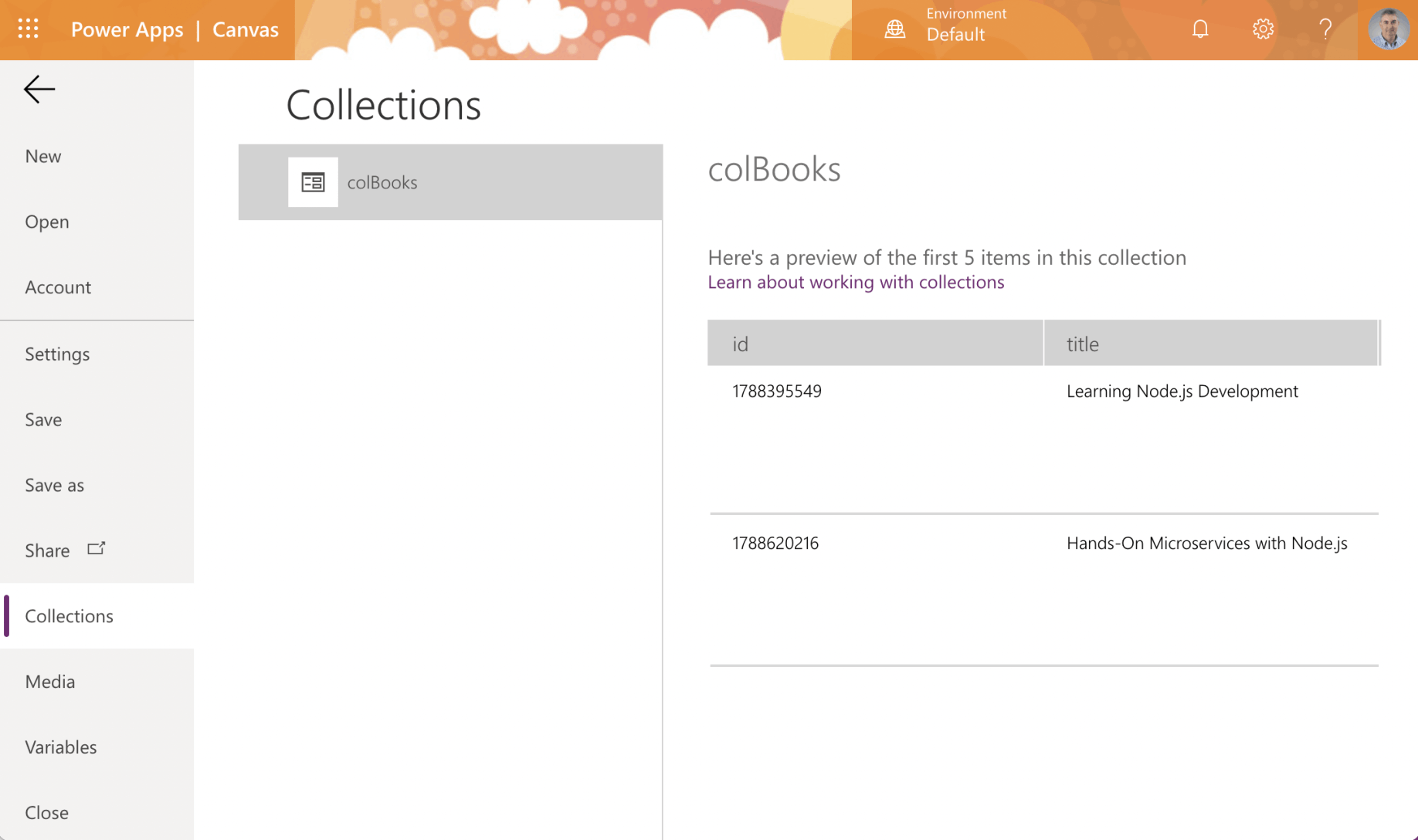 Navigate to Collections to review the result