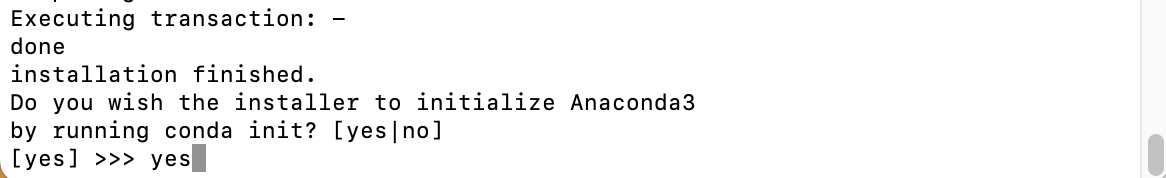 Anaconda installation completed