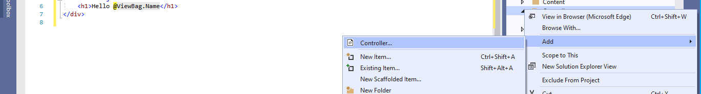 I added a new controller to the project