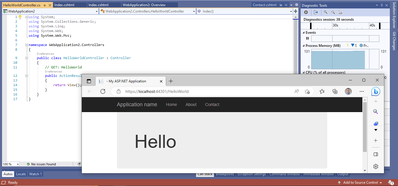 I added the folder name HelloWorld to the url and got the result above