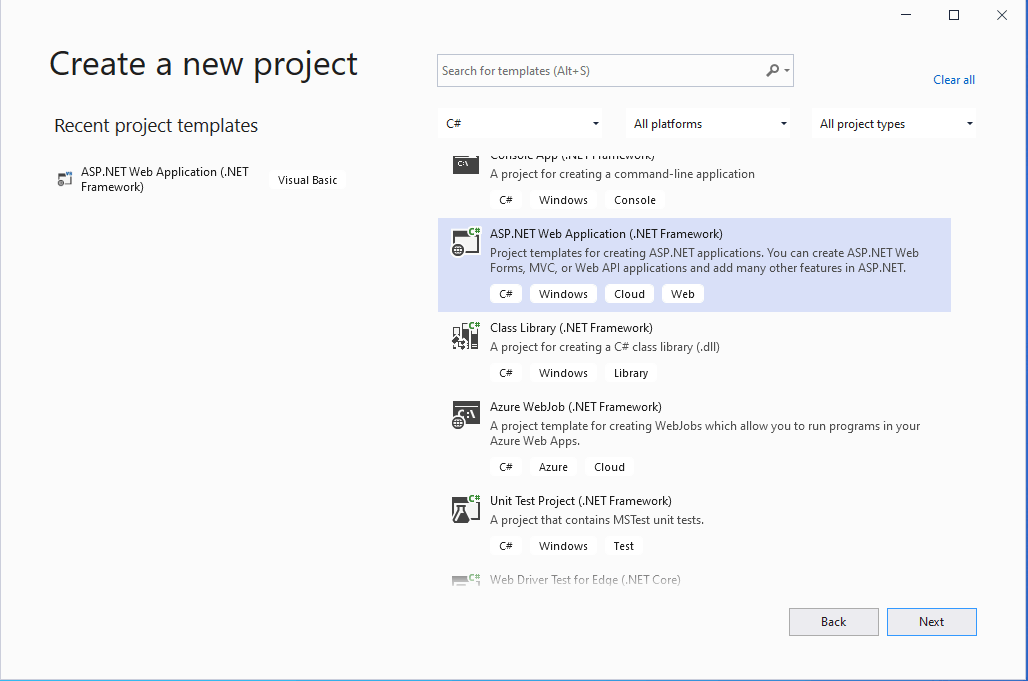 I created a new project