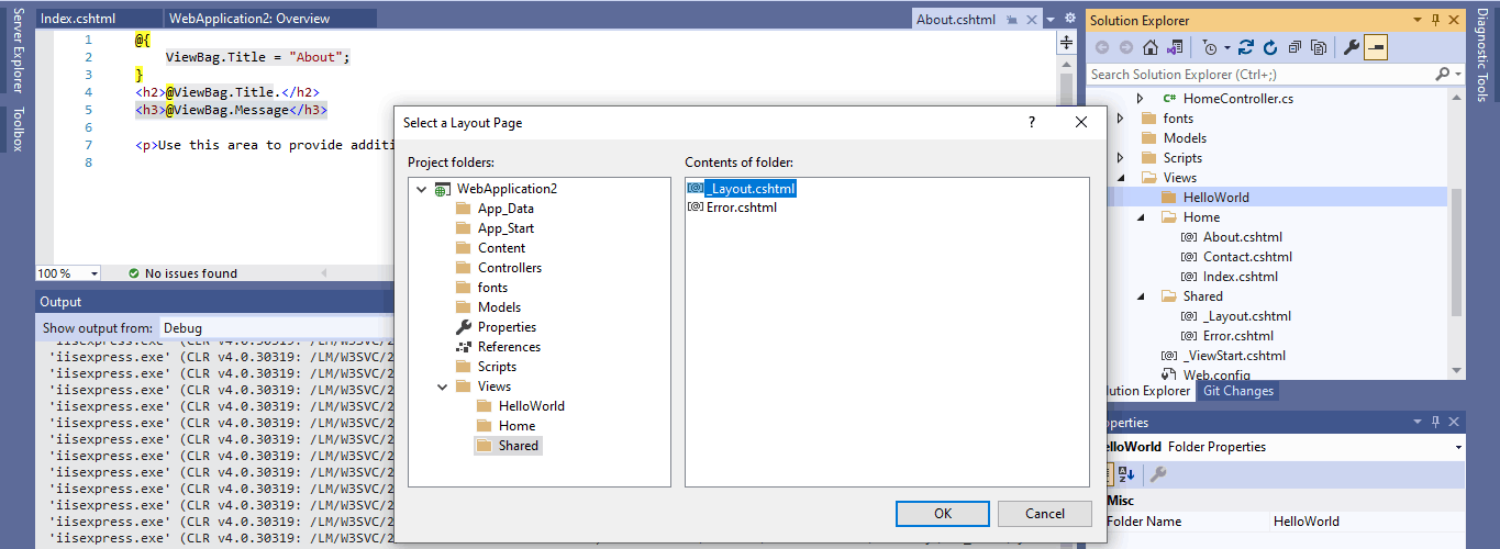 I selected the existing _Layout page