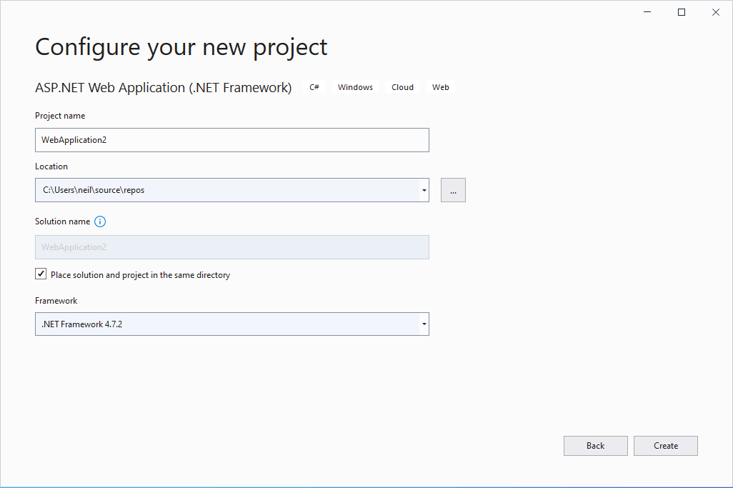 I configured the new project