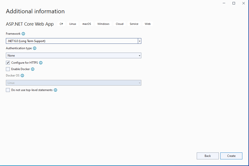 I selected the .NET 6.0 framework
