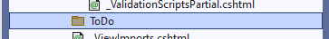 I created a ToDo folder in the Pages folder.
