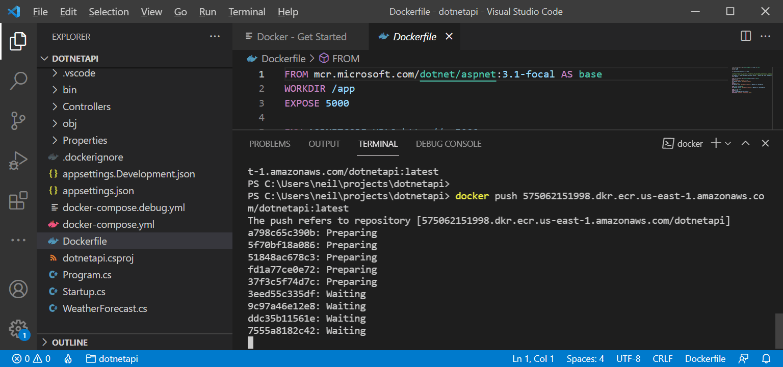 docker push...