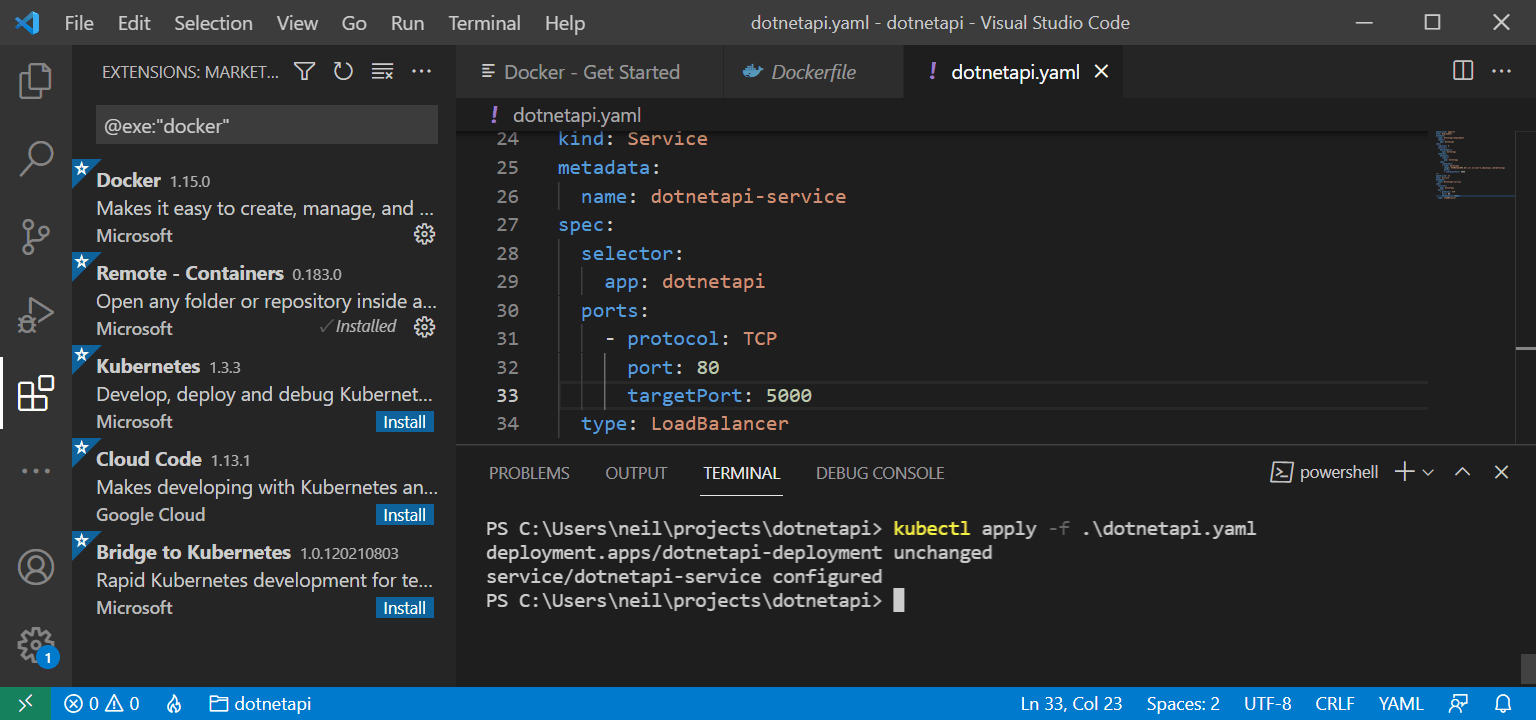 updated containerPort, port and targetPort