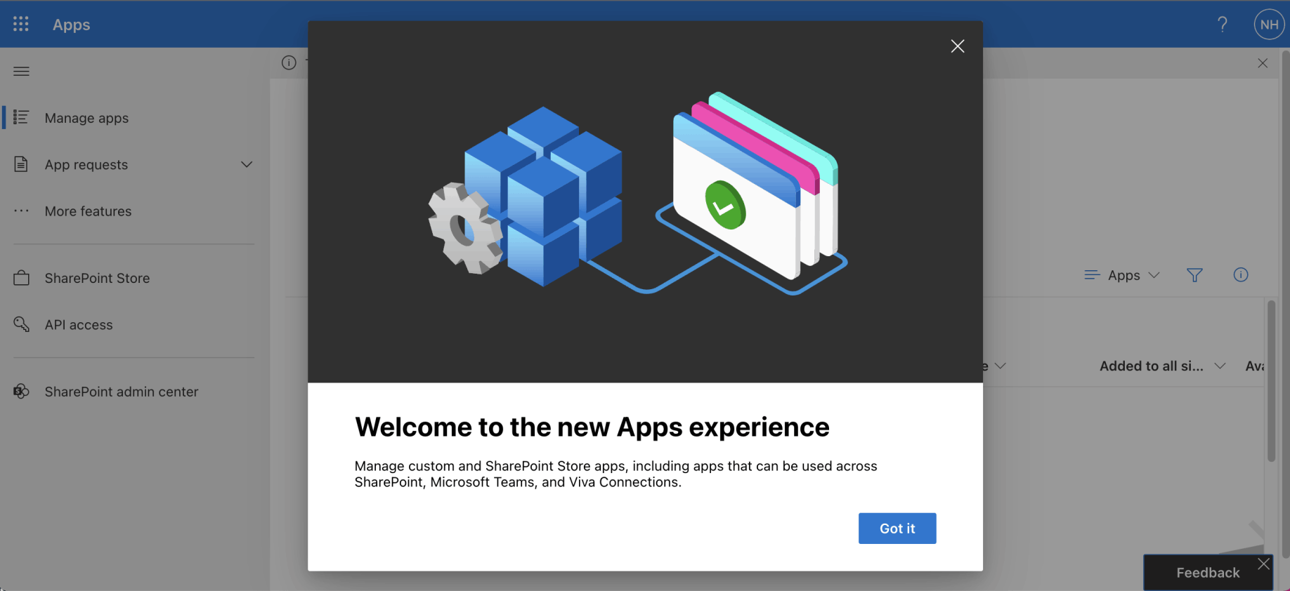 A welcome message may be displayed