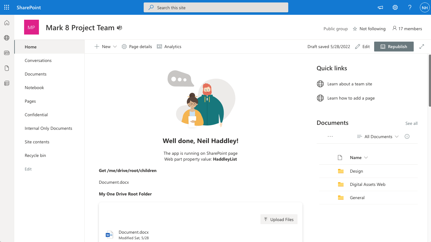 As a test I added the web part to a SharePoint page