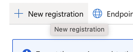 Click the "+ New registration" button