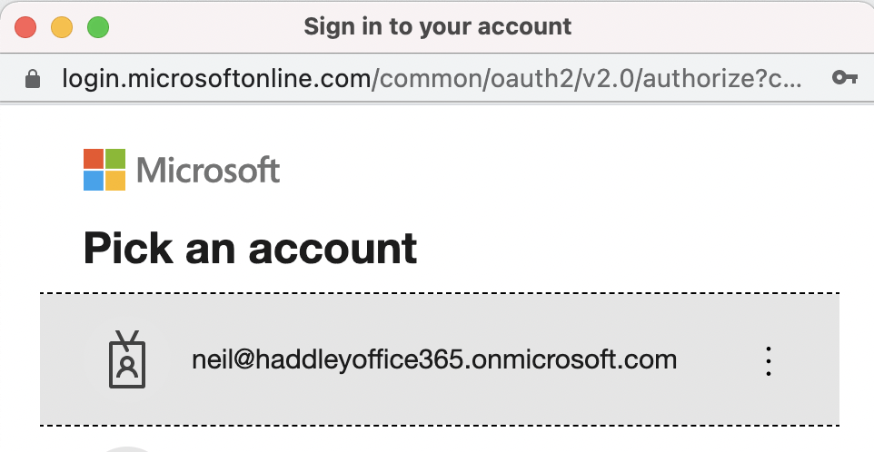 Pick an account