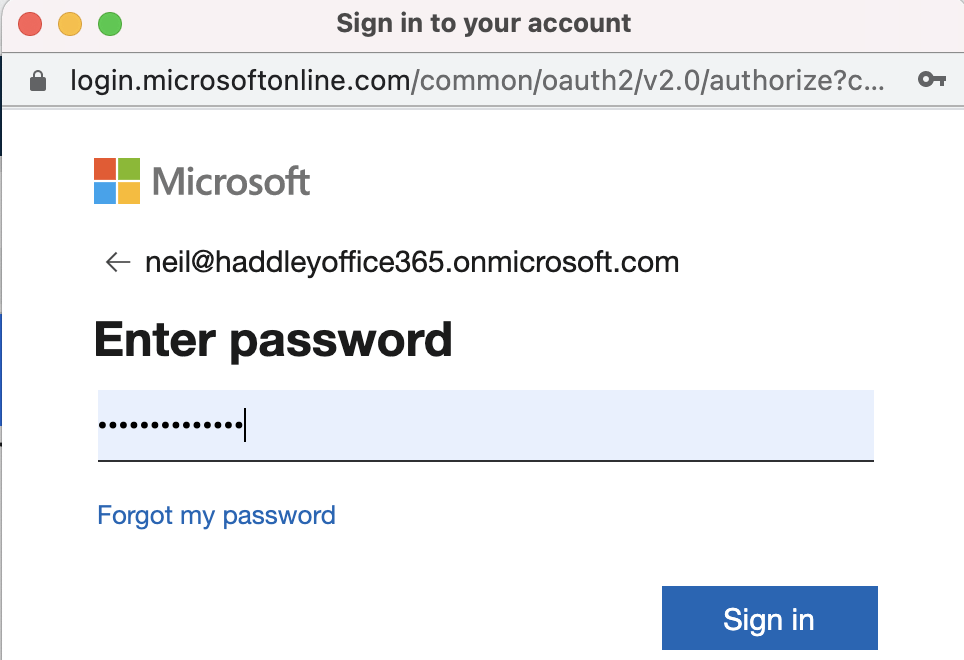 Enter the password