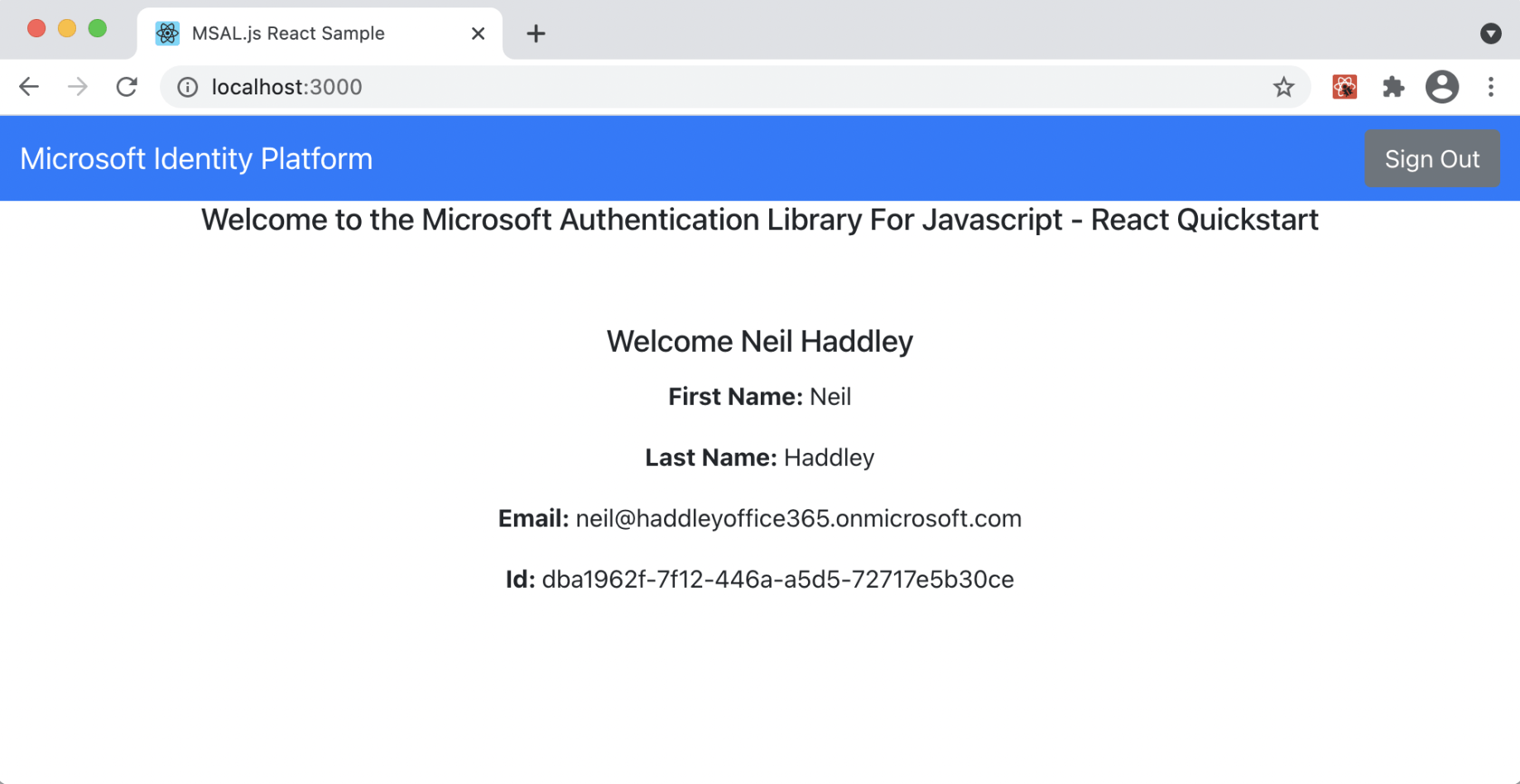 After pressing "Request Profile Information"