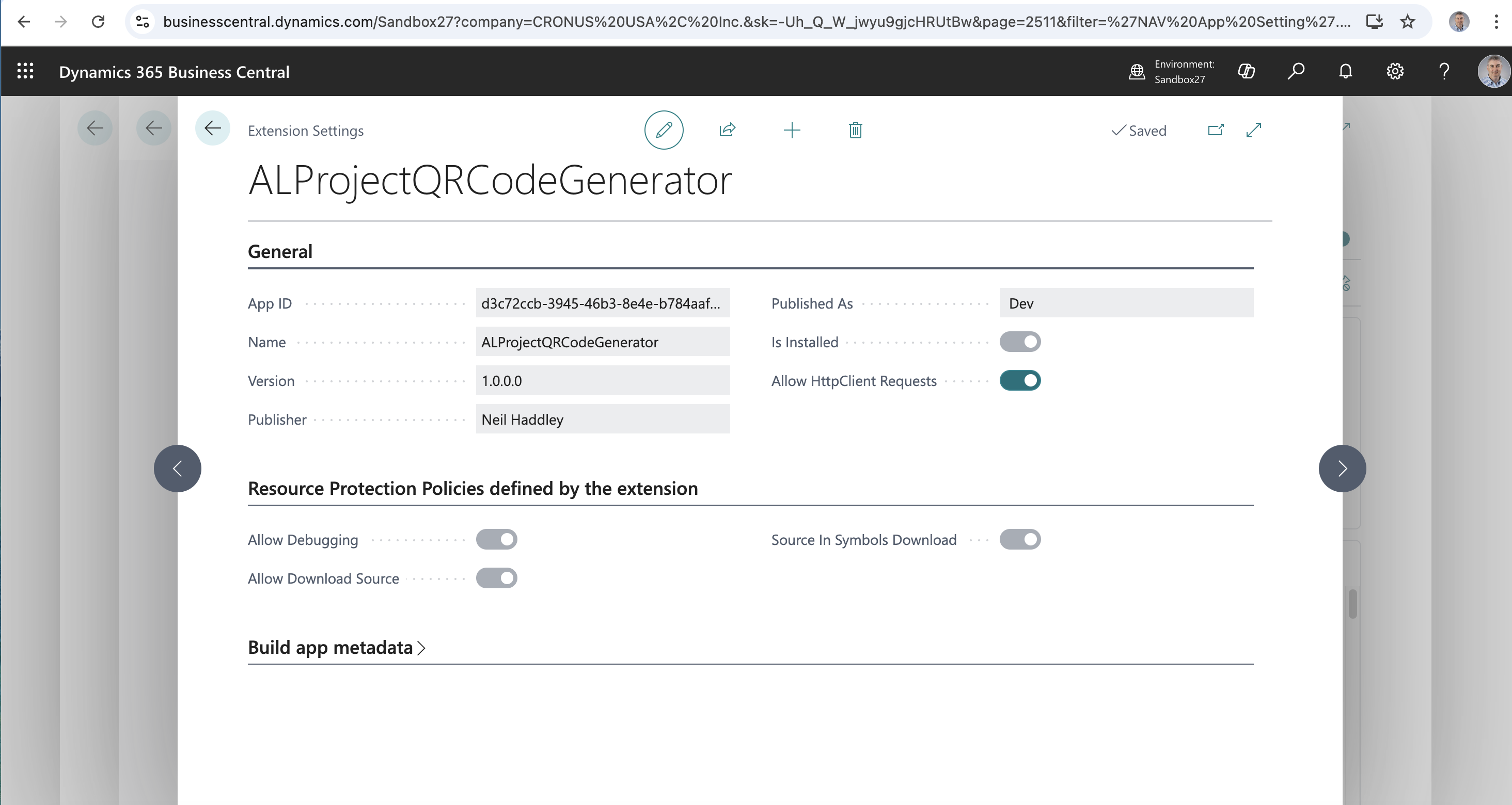I enabled Allow HttpClient Requests