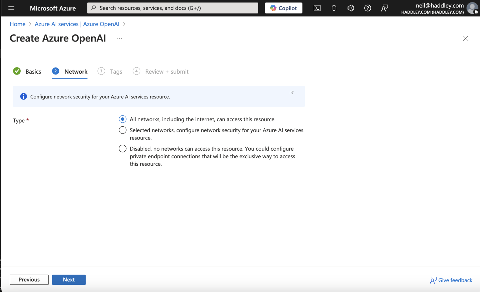 I selected a firewall option