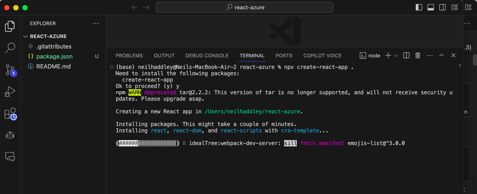 create-react-app ran