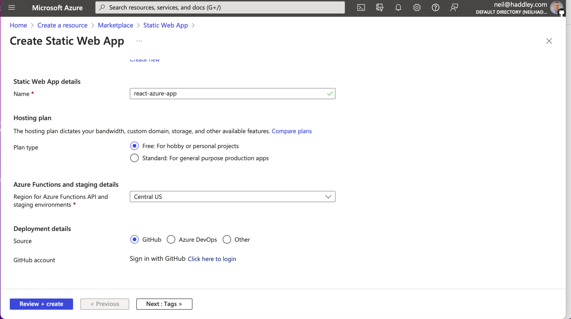 I clicked the Sign in with GitHub Click here to login link