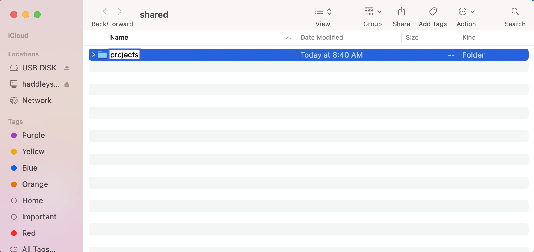 Create folders in the Share