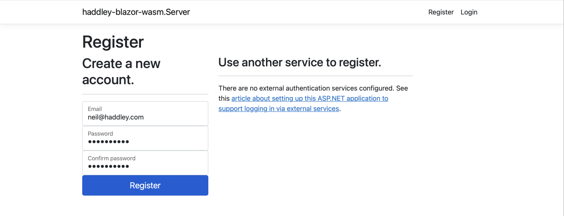 I registered as a user.