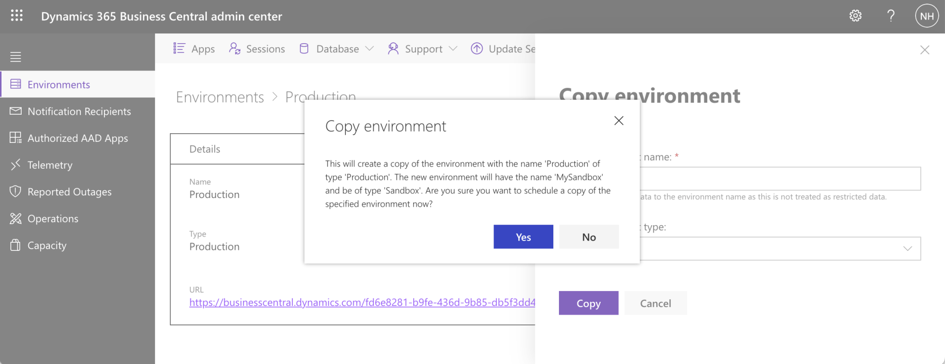 I clicked the Yes link