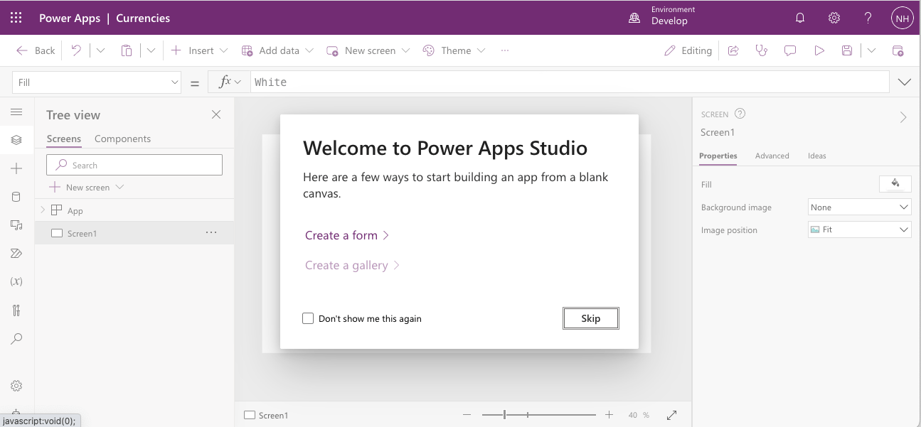 I clicked the "Create a gallery" link