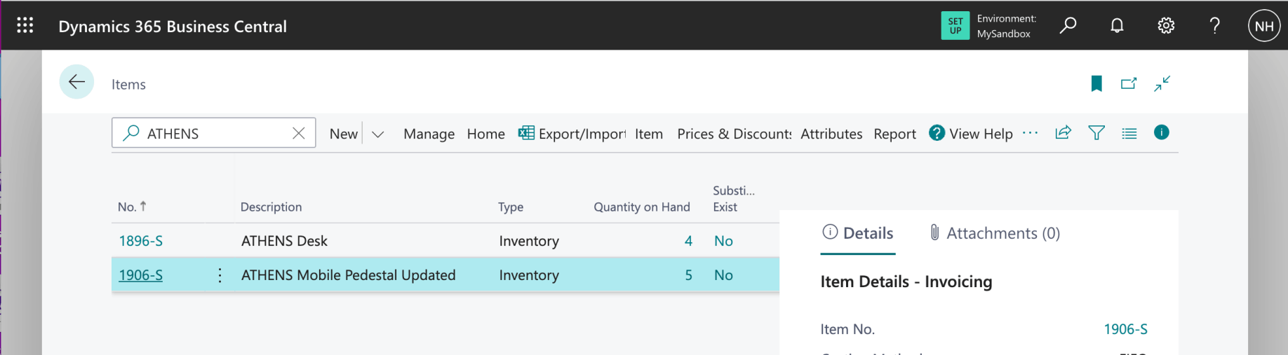 I switched back to Microsoft 365 Business Central to check that the update had been saved.