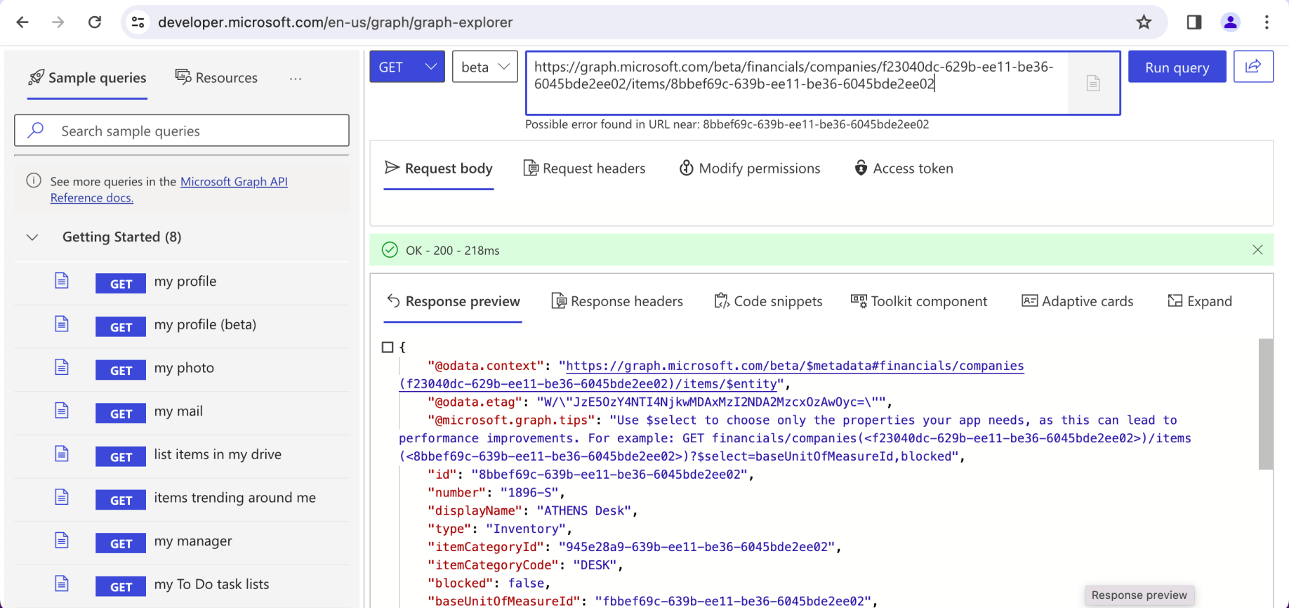 I added the ATHENS Desk item id to the URL