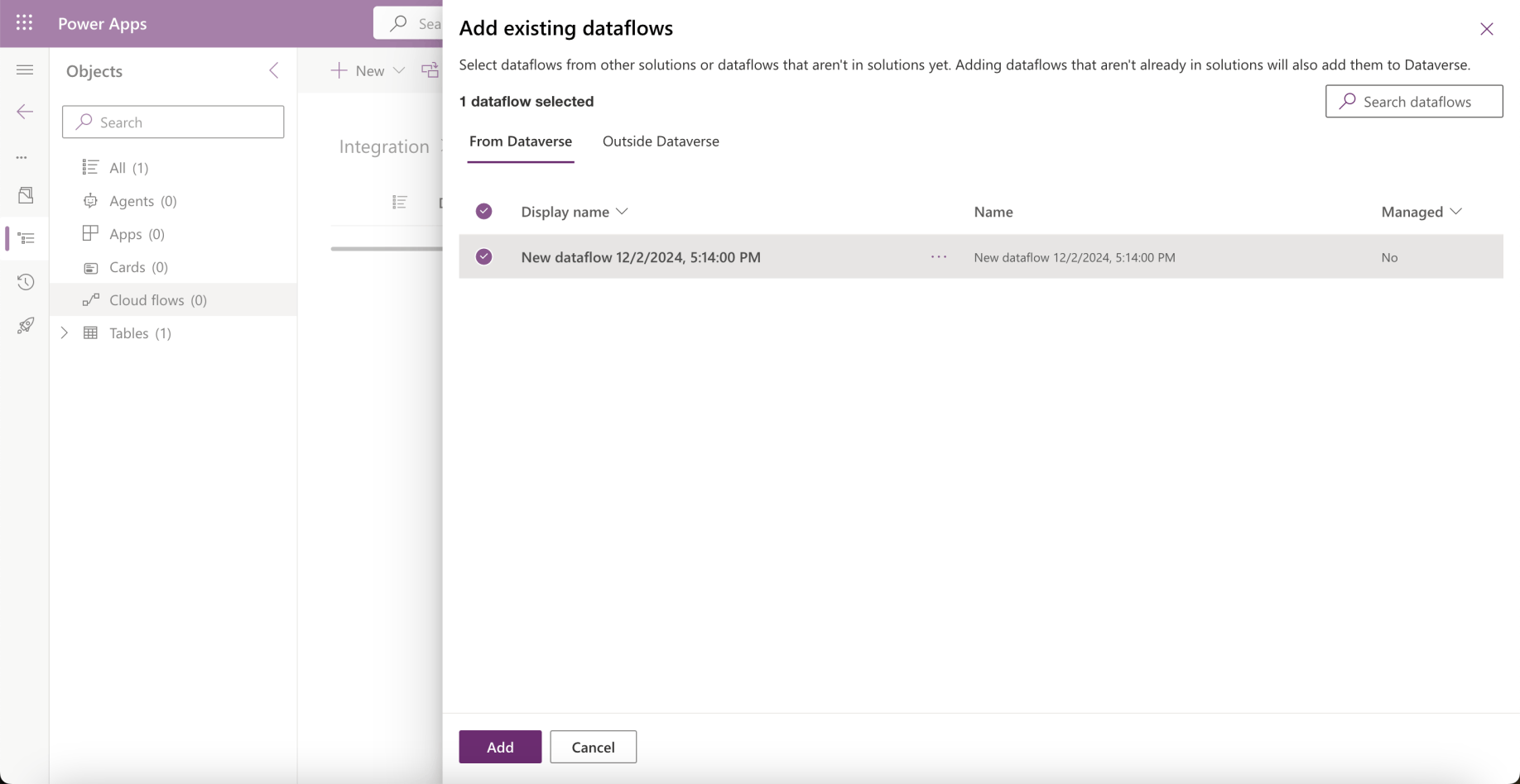 I added the Dataflow to the solution
