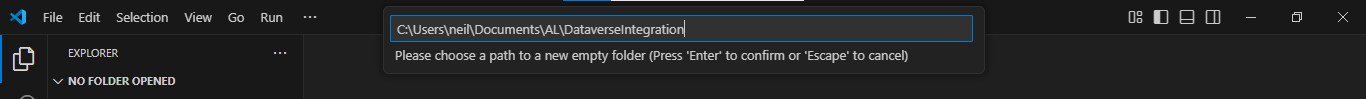 I entered DataverseIntegration